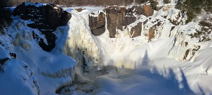 High Falls Near Pigeon River.  Close To The Canadian Border In Minnesota