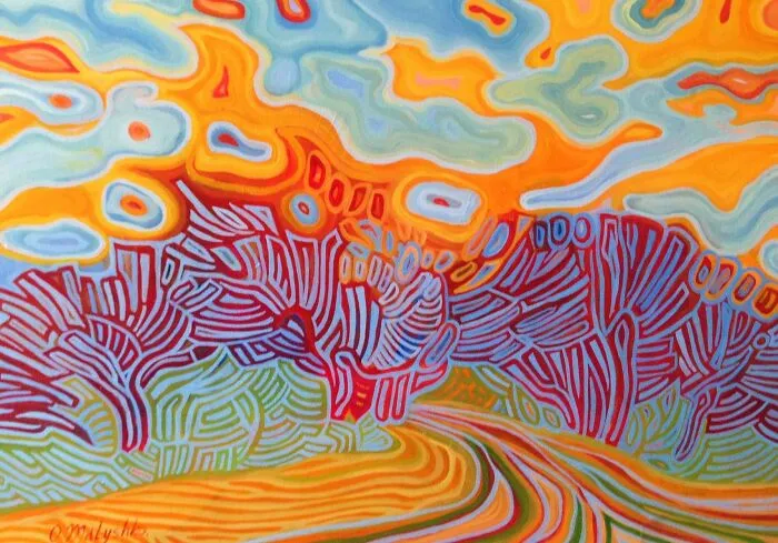 Oil On Canvas 40x70 Cm