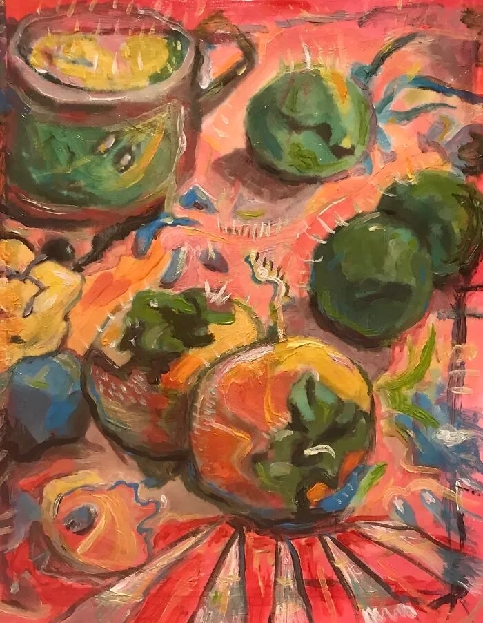 Strange Fruit 2021. Fell Down Today. Acrylic