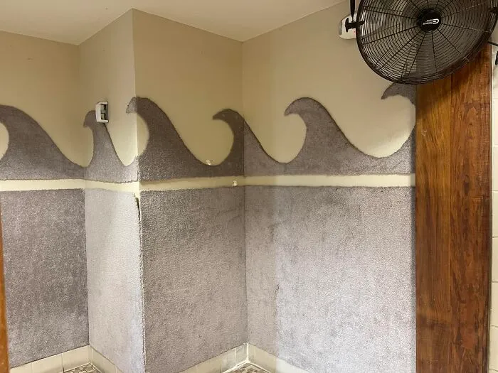 I Was At The Airport In Kona Yesterday And Ran To The Bathroom And Saw This Monstrosity. Carpet. On The Walls. I’m The Bathroom. In A Tropical Climate. Is It Bad I Kinda Want To Take Samples And Test The Bacterial Load?