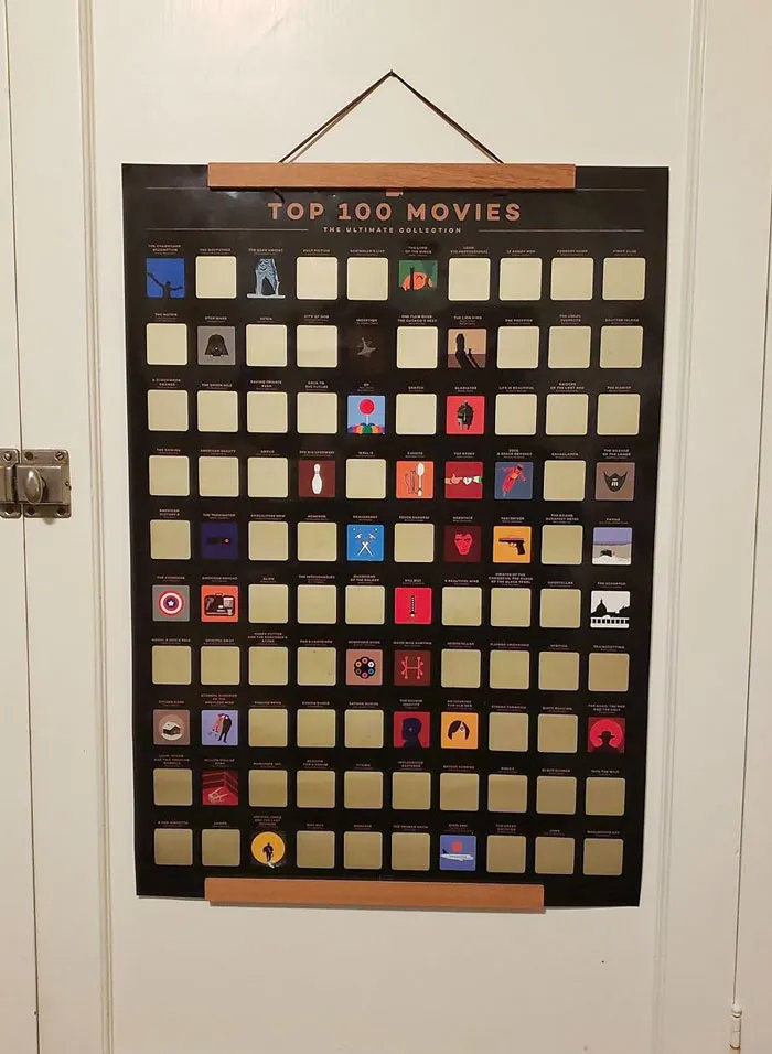 Upgrade His Movie Nights With <span Style="Font:inherit;color:#d74b1f;"> Top 100 Movies Scratch-Off Poster</Span> , A Beautifully Crafted Film Bucket List That's A Must-Have For Cinema Lovers