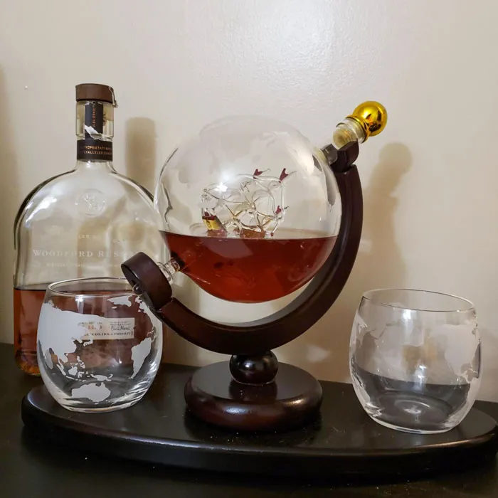 Elevate His Whiskey Game With This <span Style="Font:inherit;color:#d74b1f;"> Hand-Blown Whiskey Decanter Globe Set</Span> – A Must-Have For Sophisticated, Statement-Making Home Bar