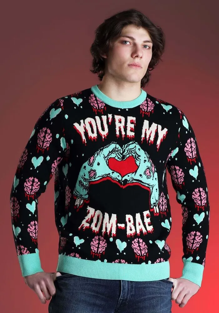 Show Them Your Heart (And Maybe Guts) With A Side Of Humor In This <span Style="Font:inherit;color:#d74b1f;"> Zom-Bae Sweater</Span> – Because Nothing Says 'To Death Do Us Part' Quite Like Zombies