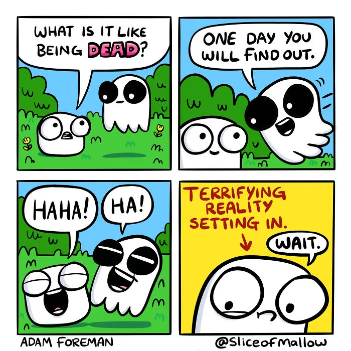 30 Humorous Comics Of Marshmallow Navigating Everyday Life By Adam Foreman