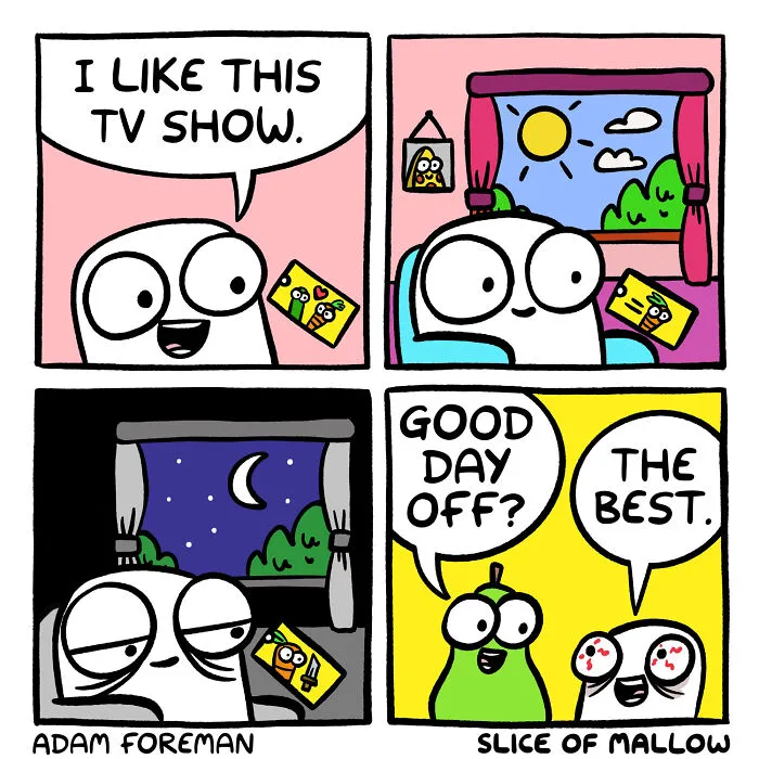 30 Humorous Comics Of Marshmallow Navigating Everyday Life By Adam Foreman