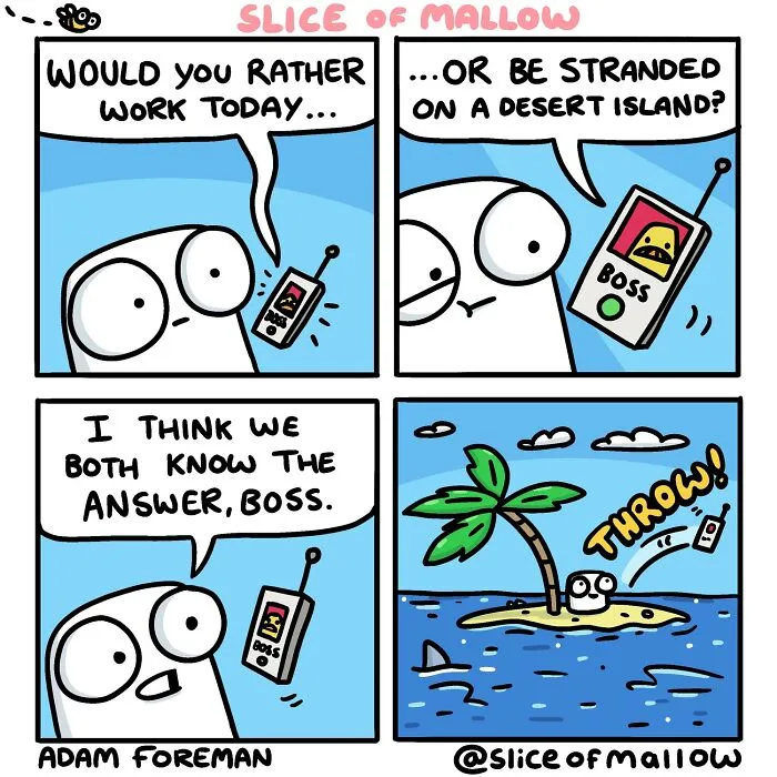 30 Humorous Comics Of Marshmallow Navigating Everyday Life By Adam Foreman
