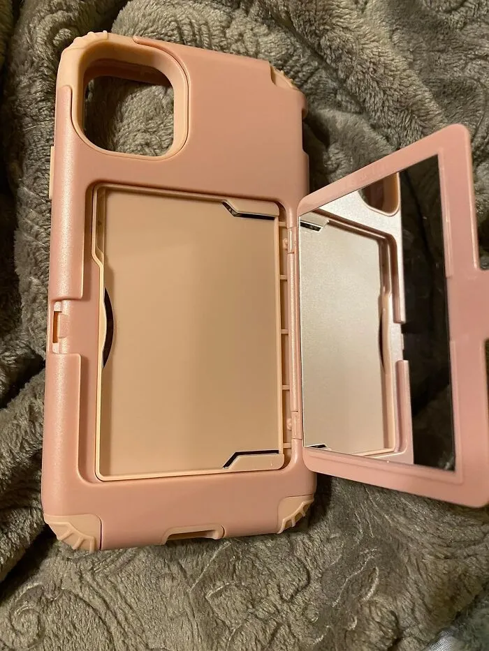 For The Person Who's All About Multitasking: Meet Your Match With The Welovecase iPhone 11 Wallet Case. It Holds Your Cards, Guards Your Phone, And Hides A Mirror For Those On-The-Go Touch-UPS, Because Who Doesn't Love A Sneak Peek?