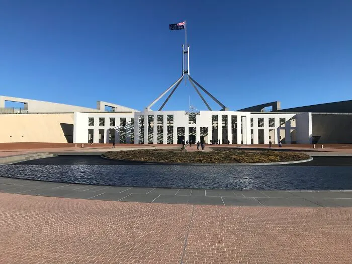 Outside Parliament House