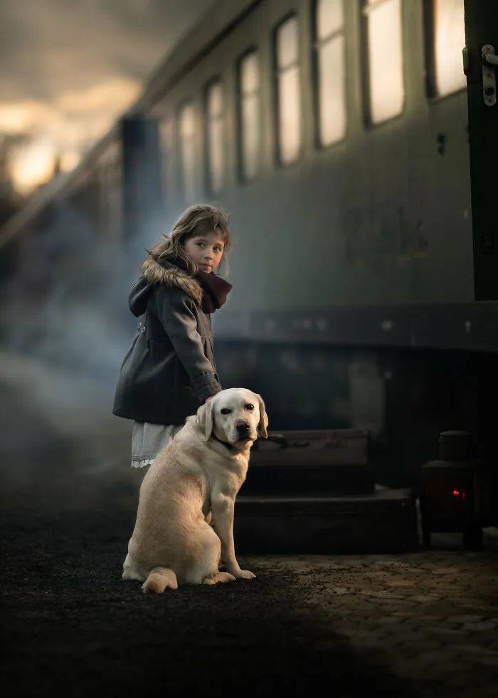 A Girl And Her Dog