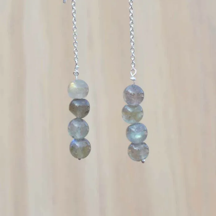 Dancing Lights: The Tale Of Labradorite Threader Earrings