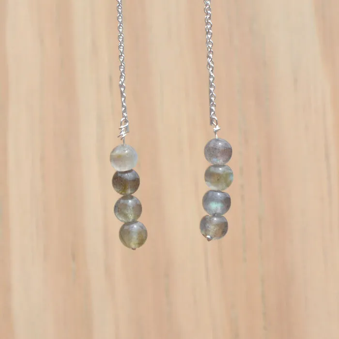 Dancing Lights: The Tale Of Labradorite Threader Earrings
