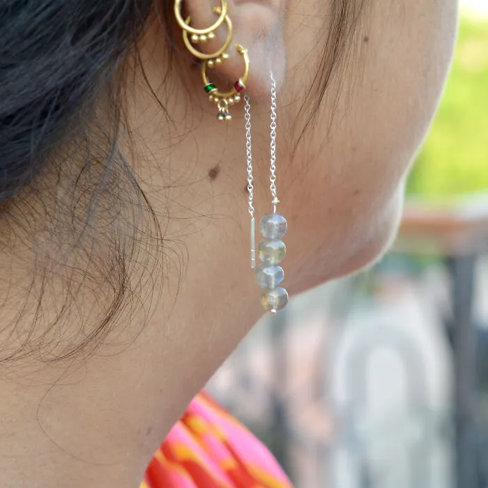Dancing Lights: The Tale Of Labradorite Threader Earrings