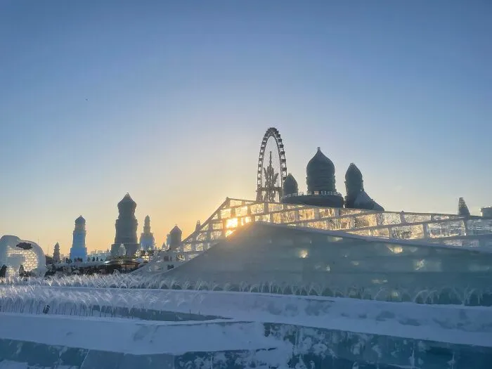 Sunset On The Final Day Of The Year, Harbin Ice Festival, China