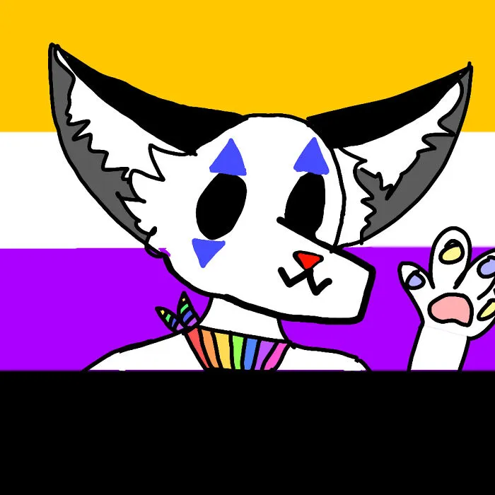 My Clown Fennec Fox Fursona, Pip! (They Are A Dinomask For Right Now)