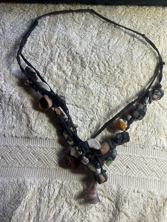 Burial Necklace ;made By Me From Things People I’ve Met In Life Have Given To Me
