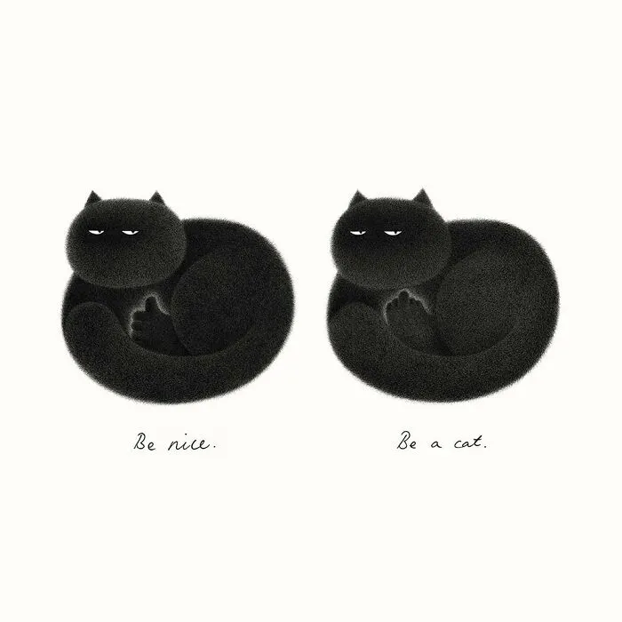 70 New Illustrations By Kamwei Fong Featuring Fluffy And Grumpy Cats