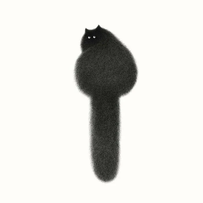 70 New Illustrations By Kamwei Fong Featuring Fluffy And Grumpy Cats