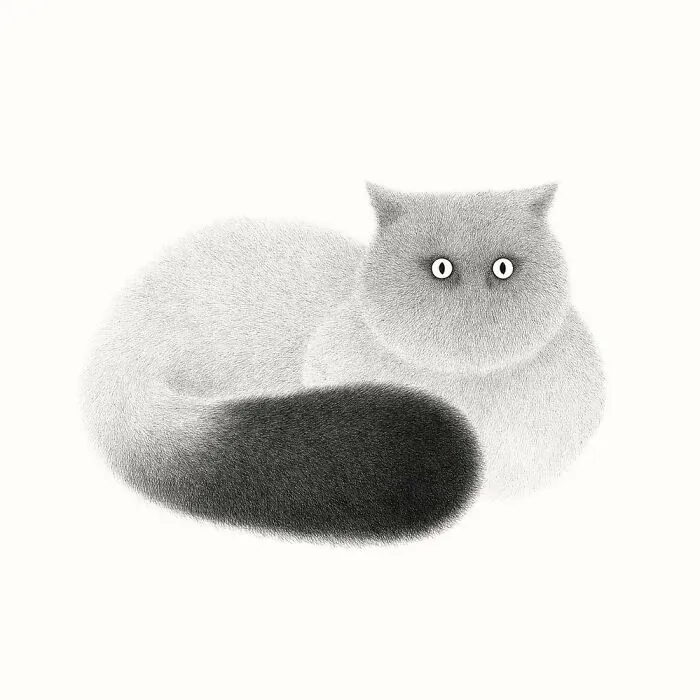 70 New Illustrations By Kamwei Fong Featuring Fluffy And Grumpy Cats