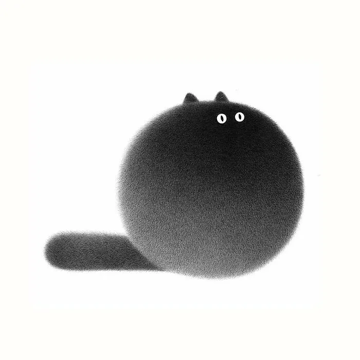 70 New Illustrations By Kamwei Fong Featuring Fluffy And Grumpy Cats