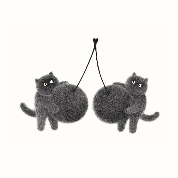 70 New Illustrations By Kamwei Fong Featuring Fluffy And Grumpy Cats