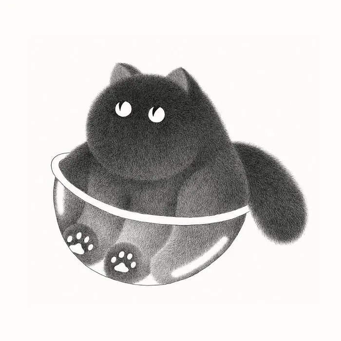 70 New Illustrations By Kamwei Fong Featuring Fluffy And Grumpy Cats