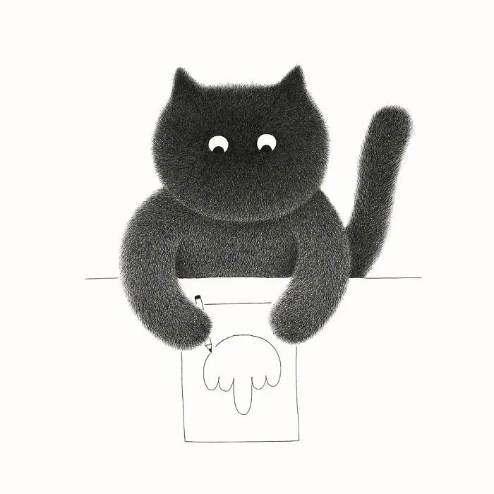 70 New Illustrations By Kamwei Fong Featuring Fluffy And Grumpy Cats