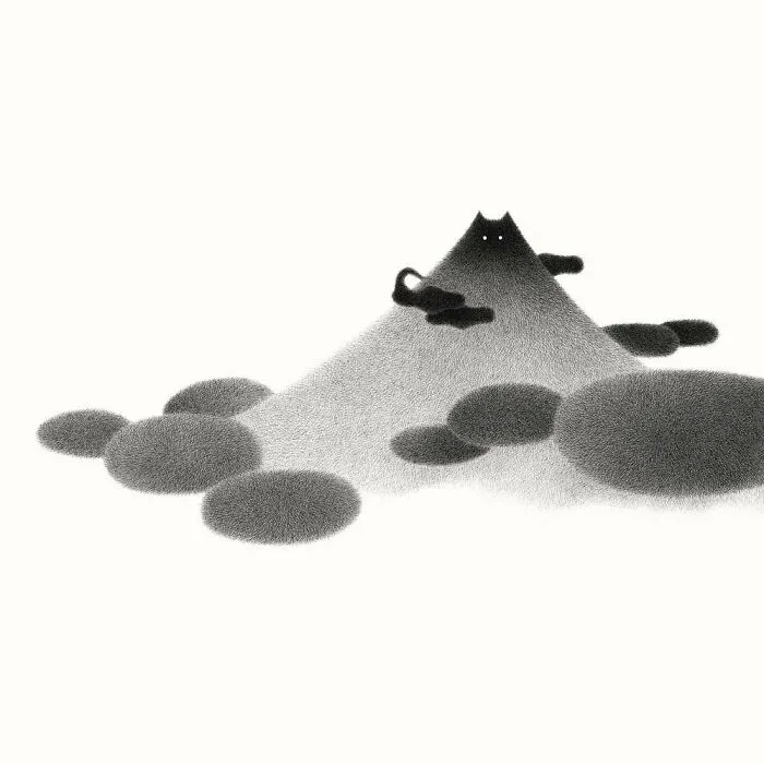 70 New Illustrations By Kamwei Fong Featuring Fluffy And Grumpy Cats