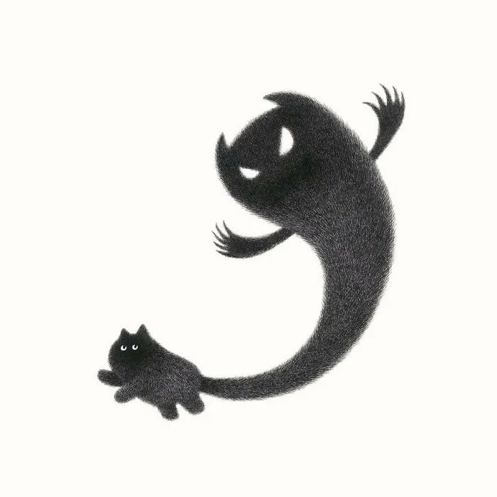 70 New Illustrations By Kamwei Fong Featuring Fluffy And Grumpy Cats
