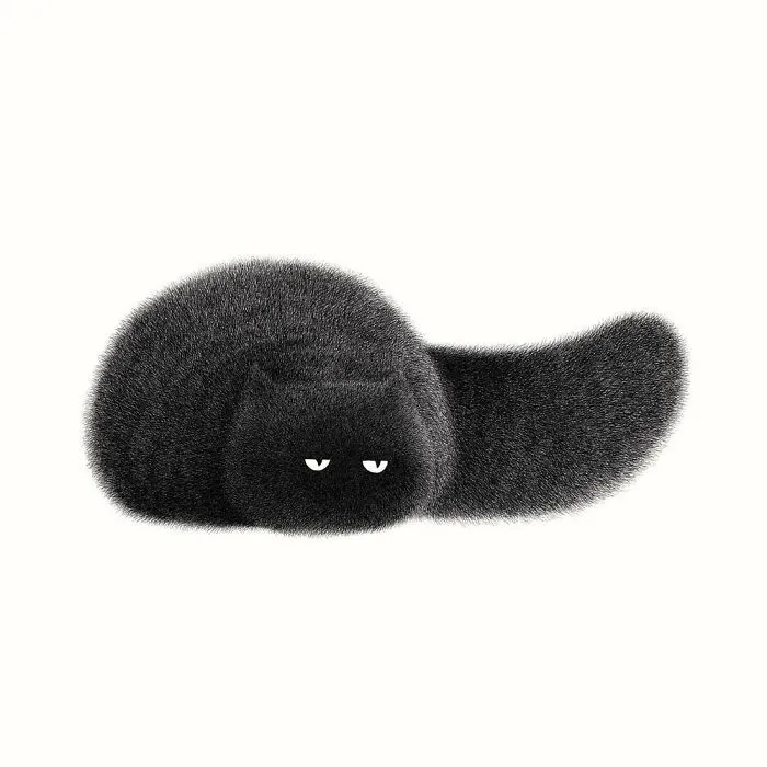 70 New Illustrations By Kamwei Fong Featuring Fluffy And Grumpy Cats