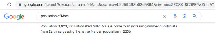 Population Of Mars: 1,923,000