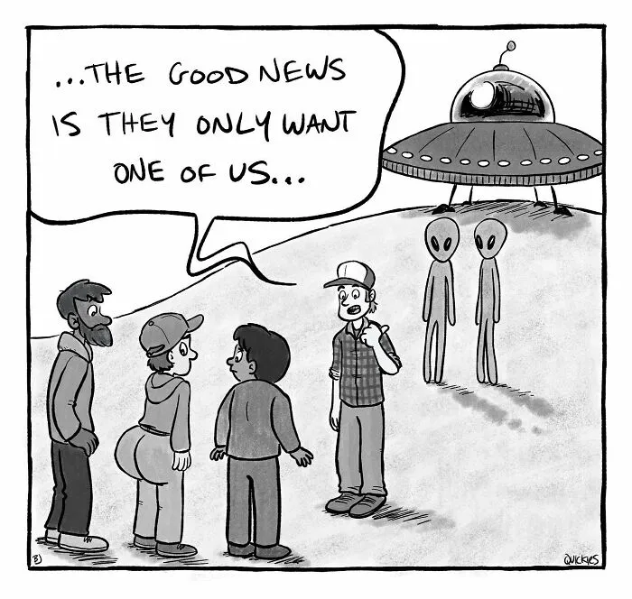 35 Witty One-Panel Comics From The Collaborative Minds Of Two Artists Under The Name Quickies