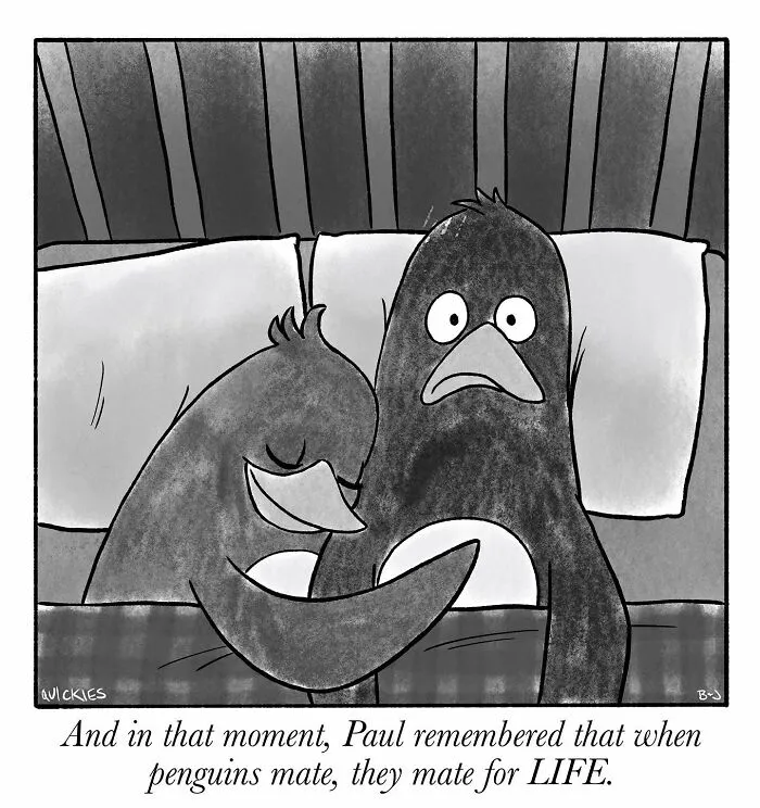 35 Witty One-Panel Comics From The Collaborative Minds Of Two Artists Under The Name Quickies