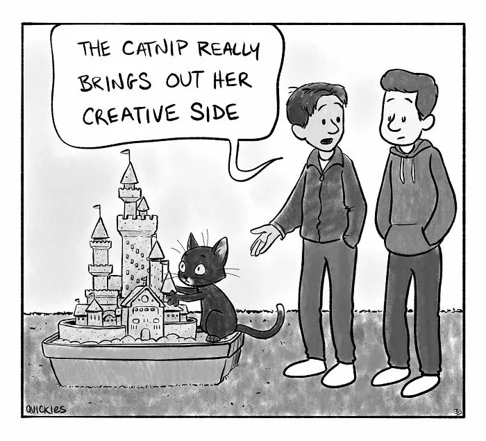35 Witty One-Panel Comics From The Collaborative Minds Of Two Artists Under The Name Quickies