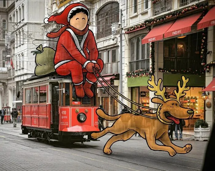Architect Inserts Drawn Giant Characters Into Turkish Urban Landscapes (70 New Pics)