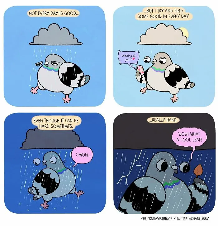 Artist Illustrates What It's Like To Live With Anxiety And Depression Through The Eyes Of A Pigeon (30 New Pics)