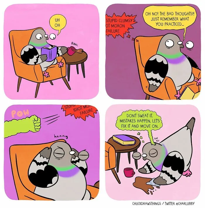 Artist Illustrates What It's Like To Live With Anxiety And Depression Through The Eyes Of A Pigeon (30 New Pics)