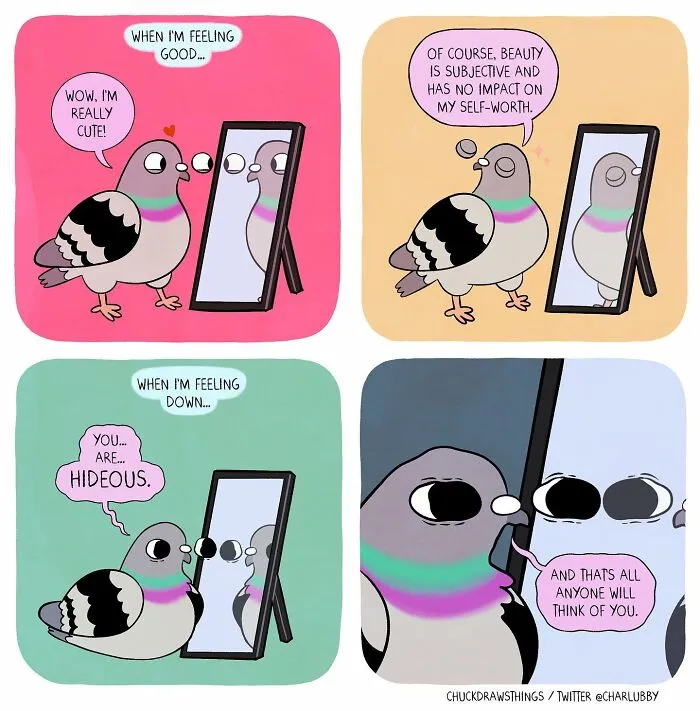 Artist Illustrates What It's Like To Live With Anxiety And Depression Through The Eyes Of A Pigeon (30 New Pics)