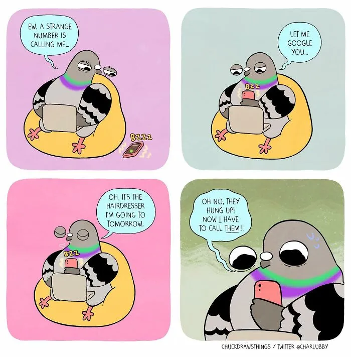 Artist Illustrates What It's Like To Live With Anxiety And Depression Through The Eyes Of A Pigeon (30 New Pics)
