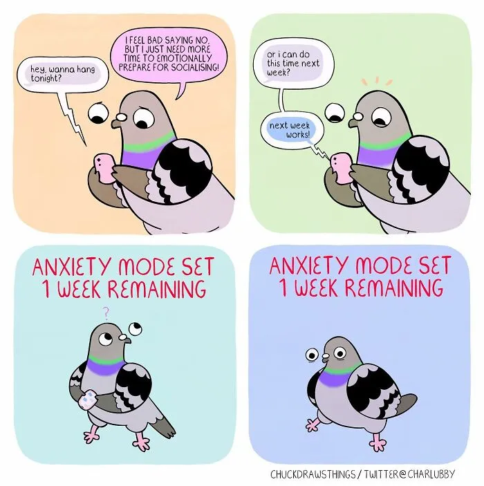 Artist Illustrates What It's Like To Live With Anxiety And Depression Through The Eyes Of A Pigeon (30 New Pics)