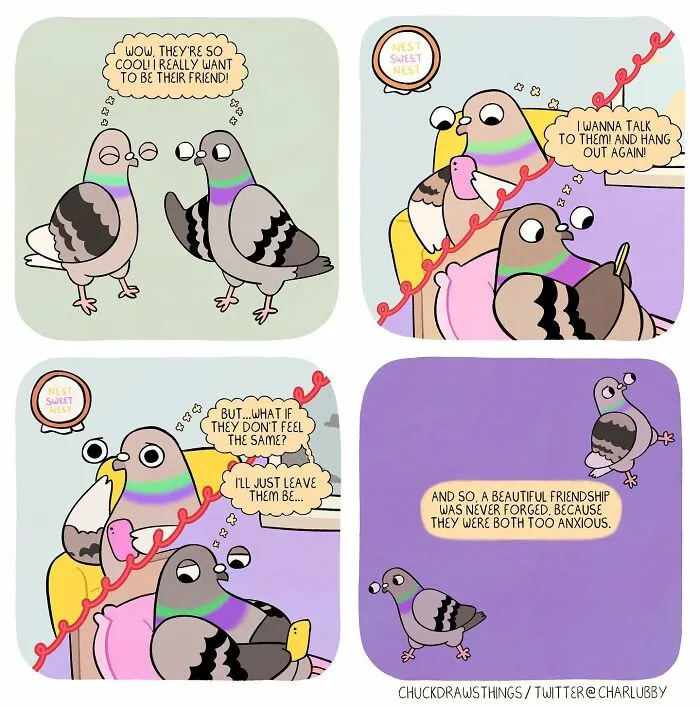 Artist Illustrates What It's Like To Live With Anxiety And Depression Through The Eyes Of A Pigeon (30 New Pics)