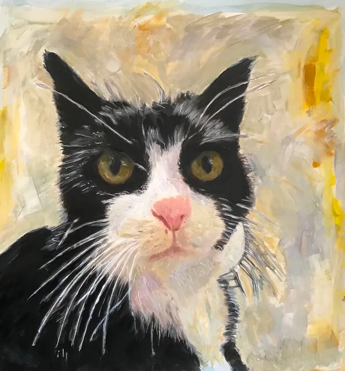 Curious Olive - The Inherited Cat  2020. Acrylic