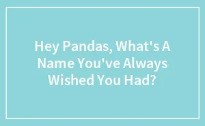 Hey Pandas, What's A Name You've Always Wished You Had? (Closed)