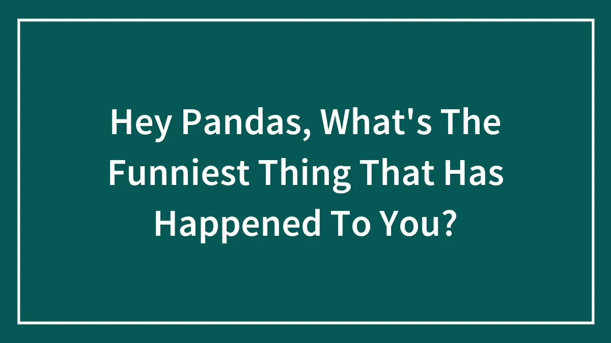 Hey Pandas, What's The Funniest Thing That Has Happened To You? (Closed)
