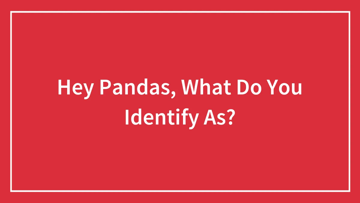 Hey Pandas, What Do You Identify As? (Closed)