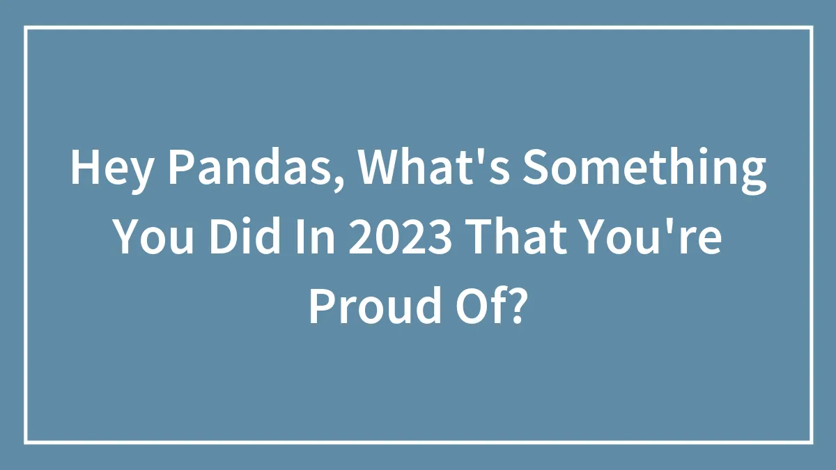 Hey Pandas, What's Something You Did In 2023 That You're Proud Of? (Closed)
