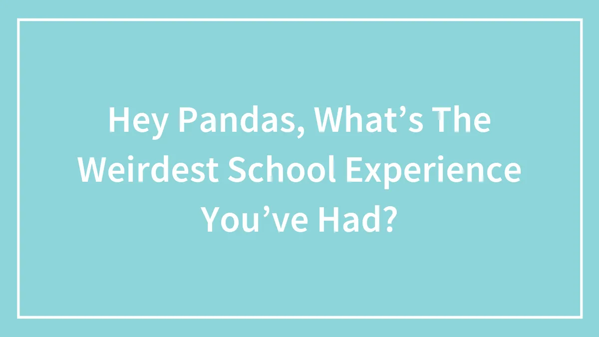 Hey Pandas, What’s The Weirdest School Experience You’ve Had?