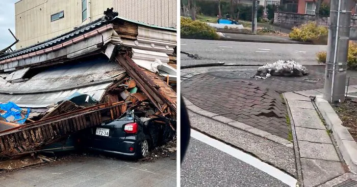 Street “Liquefaction” Stuns People As Japanese Hospital Worker Films Terrifying Earthquake