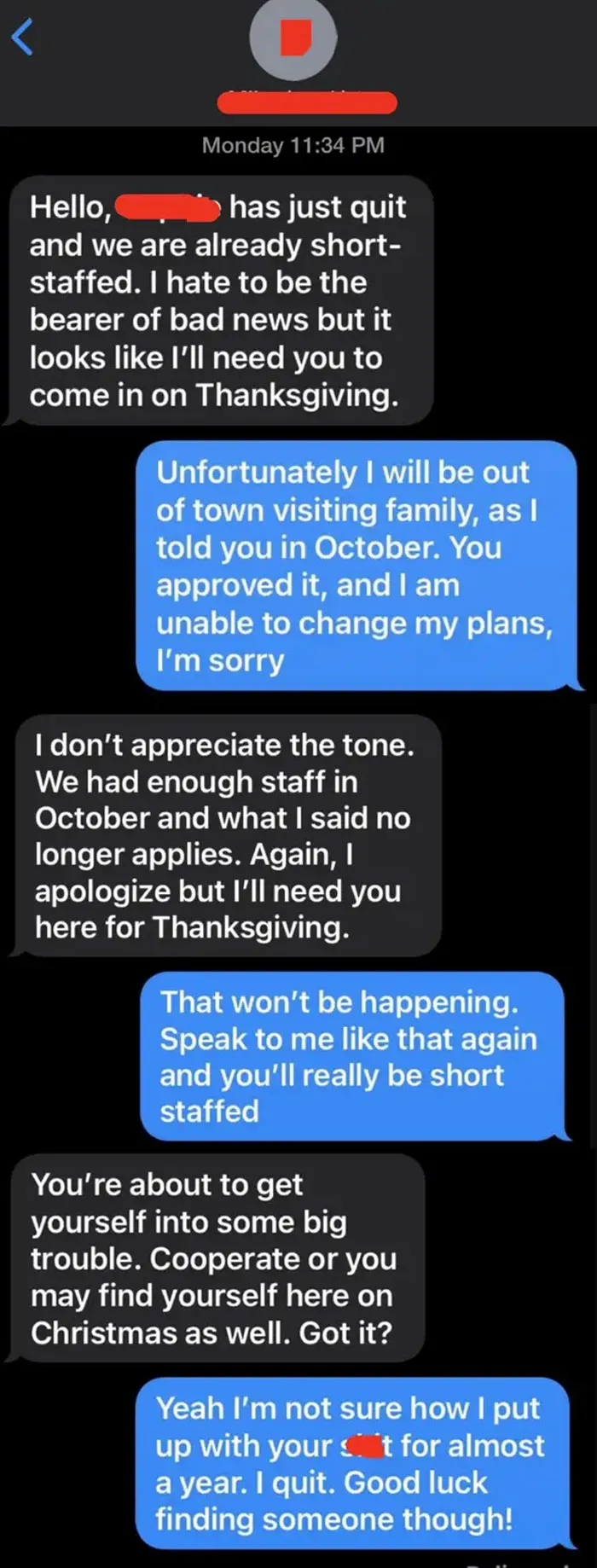 This Boss Who Expected Their Employee To Change Their Pre-Approved Holiday Plans At The Drop Of A Hat