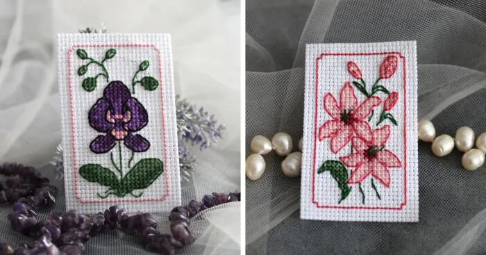 Cross Stitch Patterns: Flower Miniatures (15 Pics)
