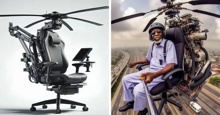 With The Help Of AI, I Made Nigerian Office Chairs Take To The Skies